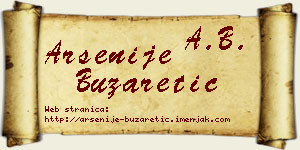 Arsenije Buzaretić vizit kartica
